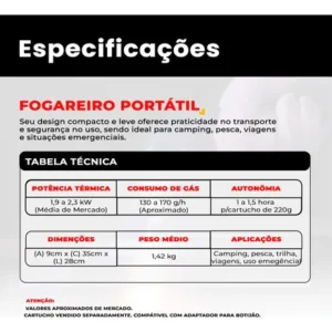 Fogareiro Camping Portátil Multiuso Trilha Pesca Com Maleta - Imagem 10