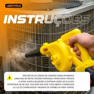 Soprador De Folhas Sem Fio Bateria Elétrico Com Saco Coleto - Imagem 11