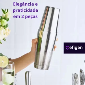 Coqueteleira Inox 800 Ml Com Peso Profissional Boston 2 Peças Bar Bartender Coquetéis - Efigen - Imagem 3