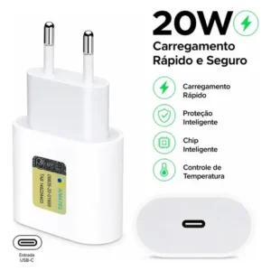 Carregador Adaptador Usb-c De 20w para iPhone Apple Branco A2465 - Distribuidor Autorizado - Imagem 3