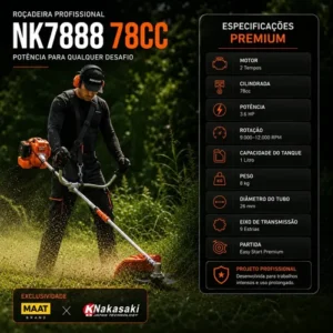 Roçadeira A Gasolina Nakasaki 78cc 6 Em 1 3,6hp - Imagem 8