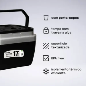 Caixa Térmica 17 Litros Cooler Praia Churrasco Paramount - Imagem 3