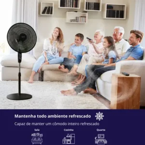 Ventilador De Pedestal Silencioso Leve 5 Pás 3 Velocidades - Imagem 6
