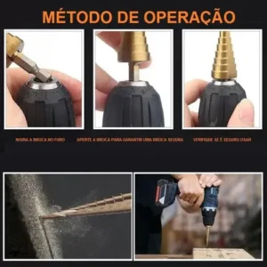 Broca Escalonada Cone De 4 A 32mm De Aço Rapido Espiral - Imagem 7