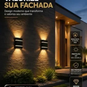 Kit 10 Luminária Arandela Parede Muro 2 Facho 2 Friso Bivolt - Imagem 3