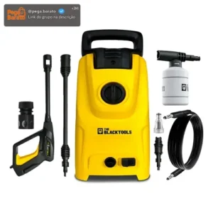 Lavadora De Alta Pressão Portátil Turbo 1400w 1500psi Cor Amarelo The Black Tools - Imagem 1