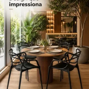 Kit 6 Cadeiras de Jantar Allegra Waw Design Empilhável em Polipropileno Preto - Imagem 4