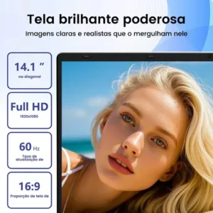 Notebook Intel Celeron, 8 GB de RAM, 256 Gb, SSD, Windows 11, 14 polegadas, prata - Imagem 11