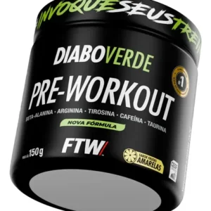 Pré Treino Pre Workout DIABO VERDE Pote 150g Sabor Frutas Amarelas FTW - Imagem 3