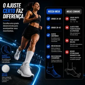 Kit 3 Meias Poliamida Corrida Esportiva Bike Runing Academia - Imagem 6