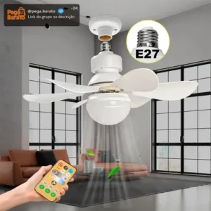 Ventilador De Teto Silencioso De 3 Modos com Lâmpada Controle Branco - Imagem 1