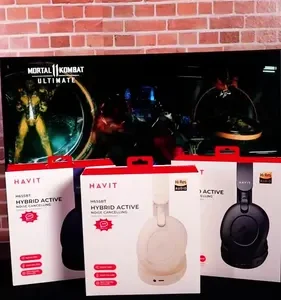 Headphone Havit H655bt Anc Hibrido Bluetooth 5.3 Multiponto Cor Azul - Imagem 2