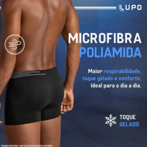Kit 4 Cuecas Lupo Boxer Poliamida Box Sem Costura Original - Imagem 5