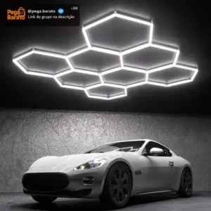 Iluminação Led Hexagonal Colmeia 8 Células Branco Frio Teto - Imagem 1