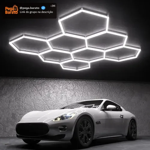 Iluminação Led Hexagonal Colmeia 8 Células Branco Frio Teto