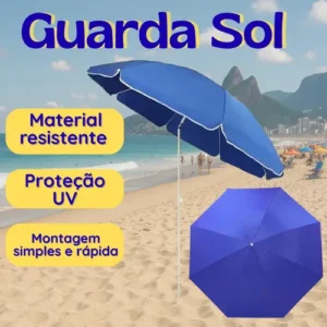 Guarda Sol 2 Mts Articulado Grande Proteção Solar Verão - Imagem 6