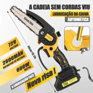 Motosserra Eletrica Portatil 6 Polegadas, 2 Baterias, 600W 3000rpm Potente Mini Moto Serra Profissional com Maleta - STARMEGA - Imagem 9