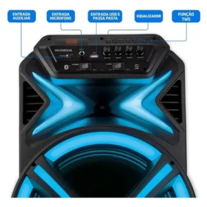 Caixa Amplificada CM-550-L 550w Rms Preta Mondial Bivolt Preto - Imagem 6