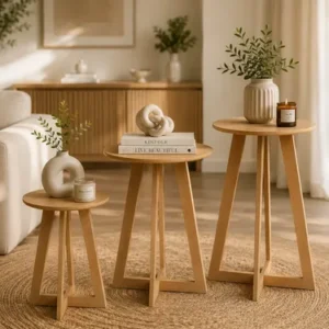 Kit 3 Mesas Decorativas Trio P M G Mdf Cru Festa Decoração - Imagem 7