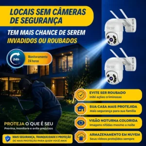 Kit 2 Câmeras Segurança Ip Interna Externa Wifi iCSee Infravermelho Prova D’Água - HW - Imagem 3