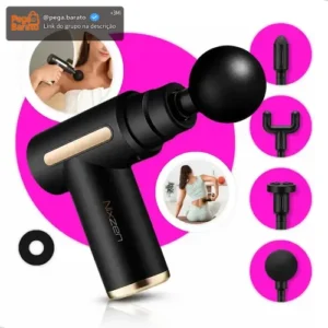 Massageador Pistola Elétrica Profissional Muscular Portátil Aparelho Fisioterapia Corporal 6 Velocidades 4 Cabeças De Massagem Alívio Dores Relaxamento Liberação Recuperação Muscular Nixzen - Imagem 1