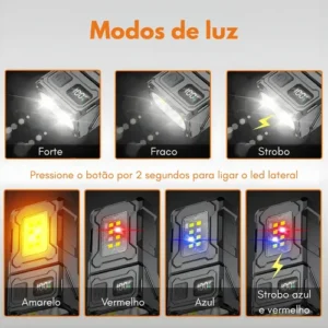 Lanterna Tatica Militar Potente Forte Recarregavel Multiuso Emergência Automotiva Prova Dagua C/ Power Bank - Imagem 6