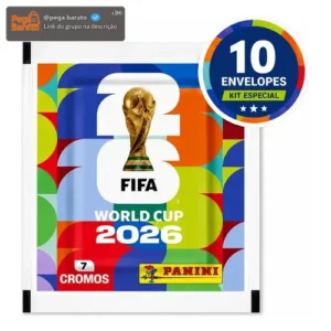 Kit 10 Envelopes Copa Do Mundo 2026 70 figurinhas panini - Imagem 1