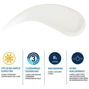Cerave Loção Facial Hidratante Com Proteção Solar Fps50 52ml - Imagem 3