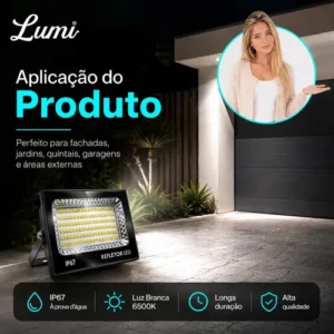 Refletor Super Led 400w Holofote Bivolt Ip67 Cor Da Luz Branco Frio Rfe:6713 Max Lumi - Imagem 4