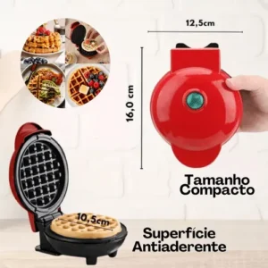 Mini Máquina De Fazer Waffle Panqueca Portátil Elétrica 110v - Imagem 4