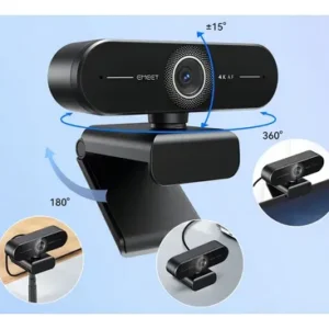 Webcam Emeet C60e 4k 30Fps Uhd 8mp Foco Automático 1080P 60fps Camera Para PC 2 microfon VideoConferencia Preto - Imagem 5
