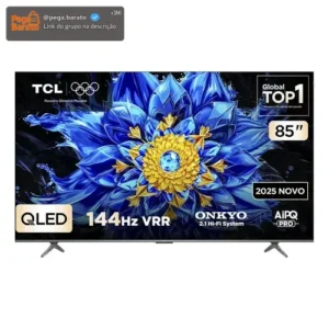 Smart TV TCL 85 Polegadas QLED 4K P8L WiFi Bluetooth Google TV HDR10+ 144 Hz VRR 85P8L - Imagem 1