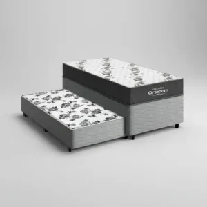 Box Solteiro Colchão D33 Ortobom Airtech+auxiliar De Espuma Cor Cinza - Imagem 7