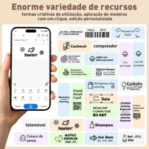 Impressora Termica Mini Etiqueta Portatil Bluetooth +5 Rolo - Imagem 5