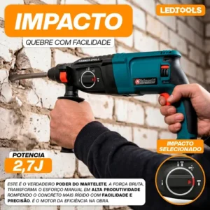 Martelete Rompedor Rotativo 1200w Sds Profissional Knakasaki - Imagem 6