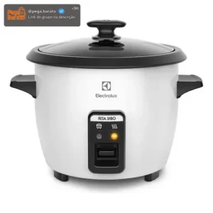 Panela Elétrica Electrolux vapor arroz capacidade 1,3L 7 xícaras manter aquecido panela removível antiaderente tampa vidro RCB50 branca por Rita Lobo​ - Imagem 1