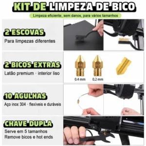 Kit 54 Peças Completo de Ferramentas Manuais para Impressão 3D, Alicate, Pinças, Estilete, Agulhas Inox para Limpeza de Bico - Imagem 5