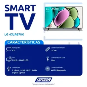 Smart Tv Lg Led 43 Polegadas Wifi Webos 23 43lr6700psa - Imagem 2