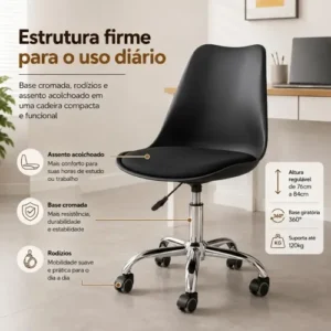 Cadeira Eiffel Office Base Giratória - Imagem 10