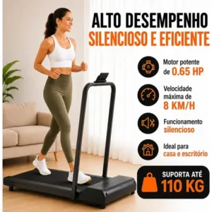 Esteira Ergométrica Elétrica Dobrável Com Painel LCD Controle Remoto Para Caminhada Casa Academia Preta 127 Bivolt - Imagem 3