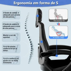Cadeira Gamer Ergonômica Cadeira Escritorio Gamer 200kg - Imagem 5