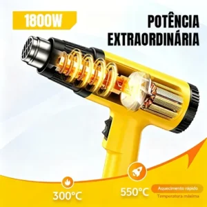 Soprador Térmico 2200w 220v Ar Quente Temperatura Até 550 °c - Imagem 6