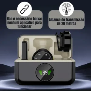 Microfone Lapela Mymotors Preto Sem Fio Tipo C - Imagem 3