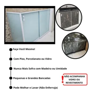 Kit Pia Estrutura Gabinete Porcelanato Vidro L1,20xa1,00 Cm - Imagem 4