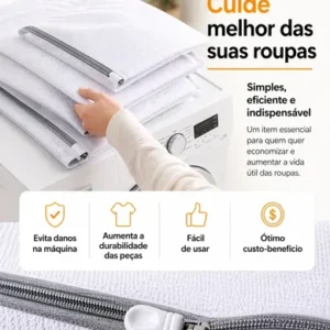 Kit 5 Sacos Para Máquina De Lavar Roupa Rede Protetora Para Lavar Roupas Delicadas Lingerie Meias Tênis E Roupas Íntimas Saco Protetor Lavanderia Com Zíper Resistente - Nany Pink - Imagem 5