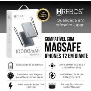 Power Bank Magnético 10000mah Para Magsafe Iphone 15 16 17 - Imagem 4