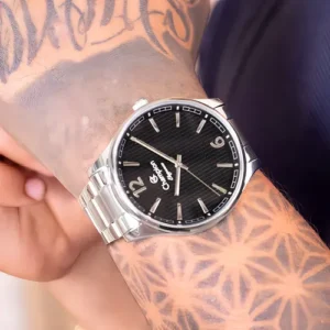 Relógio Masculino Champion CN27670T Cor da Correia Prateado com Fundo Preto Prova D´Agua 50 Metros Minimalista - Imagem 3