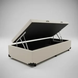 Cama Box Baú Solteiro Preto Suede 88x188x42 - Imagem 3