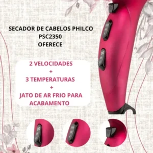 Secador De Cabelo Philco Bivolt Ions Turmaline Mais Brilho - Imagem 3