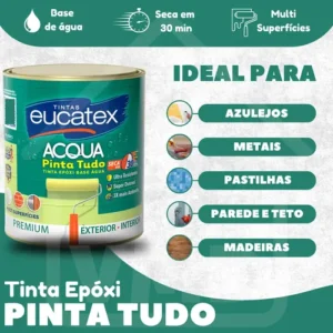 Epóxi Tinta Base Água Azulejo Banheiro Madeira Cozinha 900ml - Imagem 3